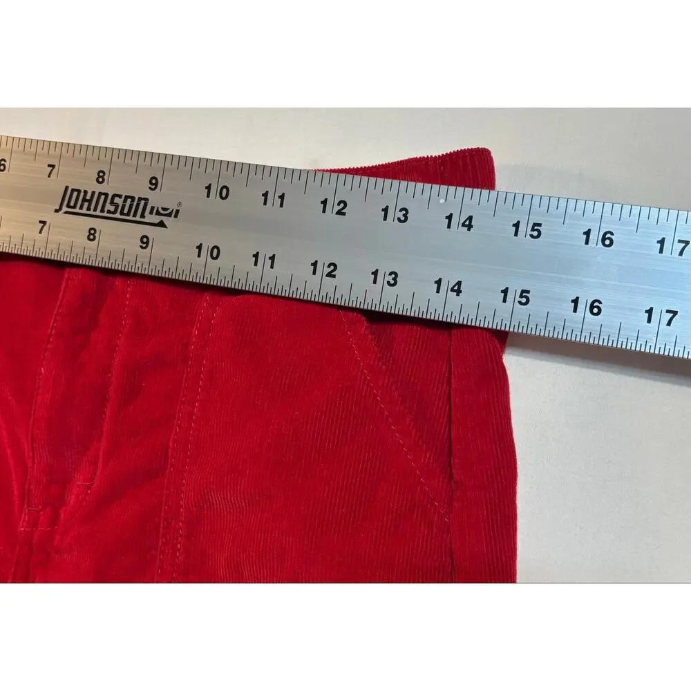 Wonder Nation Red Corduroy Mini Skirt Plus L 10-12 Cotton Pockets Casual